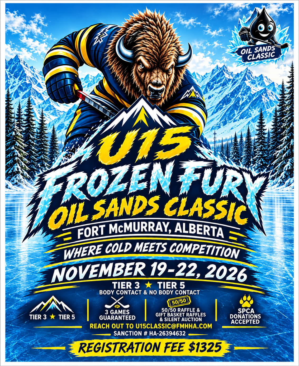 Frozen Fury U15 Hockey Tournament Poster